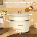 Dreepor 2L Multifunction Electric Cooker Non-Stick Mini Rice Cooker Pot Electric Skillets Electric Cooking Pot for Home Dorm - Image 3