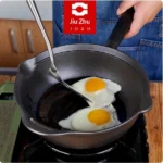 Cast Iron Pot 24cm Die Cast Uncoated Pan with Ebonite Handle - Image 3