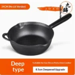 Cast Iron Pot 24cm Die Cast Uncoated Pan with Ebonite Handle - Image 6