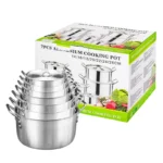 7-Piece Aluminum Kitchen Utensils Set with Soup Pot and 7-in-1 Pots Modern Design Gas Stove Applicable for Home Cooking - Image 6