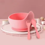 Food Grade BPA Free Silicone Baby Feeding Bowl With Strong Suction Cup Eco Friendly Durable Training Dinnerware Set