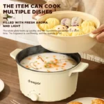 Dreepor 2L Multifunction Electric Cooker Non-Stick Mini Rice Cooker Pot Electric Skillets Electric Cooking Pot for Home Dorm - Image 2