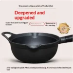 Cast Iron Pot 24cm Die Cast Uncoated Pan with Ebonite Handle - Image 4