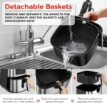 Silver crest 12L 9L Stainless Steel air Fryer Metal Inner Cavity Electric Digital Silver crest Air Fryer with Detachable Basket - Image 5