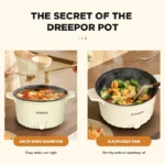 Dreepor 2L Multifunction Electric Cooker Non-Stick Mini Rice Cooker Pot Electric Skillets Electric Cooking Pot for Home Dorm - Image 6